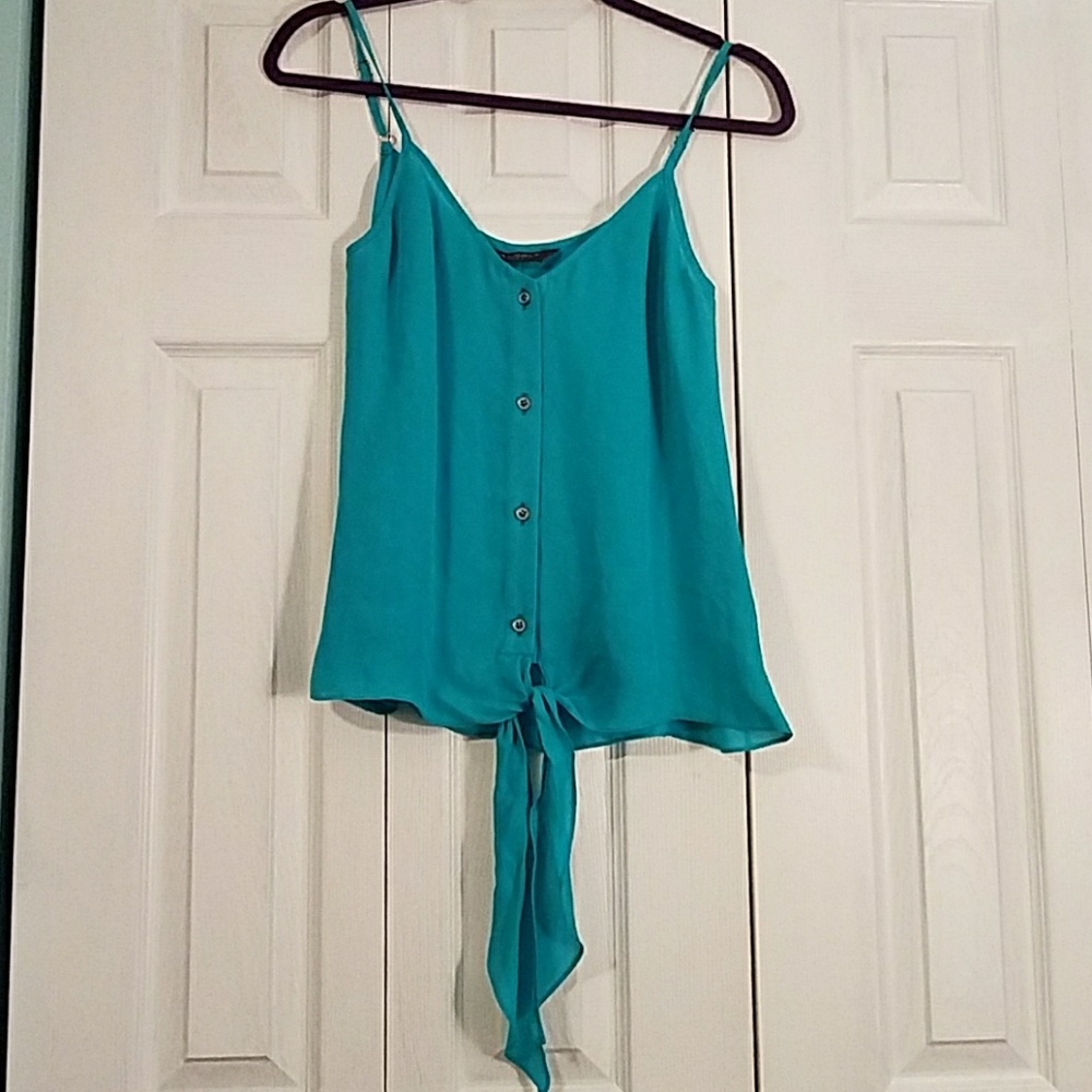 Waverly Grey size small teal top
